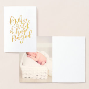 Personalisiert für dieses Kind, das ich betet habe Folienkarte