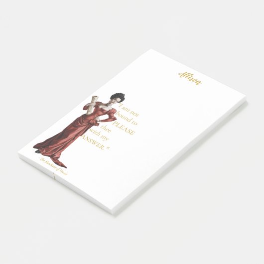 Personalisiert für ihr kühnes, nüchternes Zitat Post-it Klebezettel (angewinkelt)