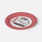 Personalisiert für ihren Rot-Kariert-Krankenschwes Pappteller (Schrägansicht)