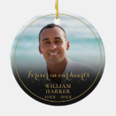 Personalisiert für immer in unserem Foto zur Erinn Keramik Ornament (Hinten)