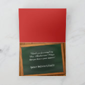 Personalisiert für Lehrer Vielen Dank Dankeskarte (Innenseite)