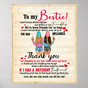 Personalisiert für meine beste Freundin, Geschenk  Poster