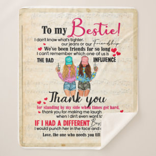Personalisiert für meine Bestie, Freunde Geschenk Sherpadecke