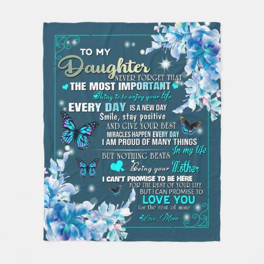 Personalisiert für meine Tochter aus dem Schmetter Fleecedecke (Vorderseite)