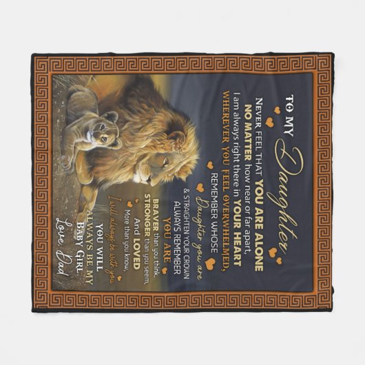 Personalisiert für meine Tochter aus dem Vater Fleecedecke (Vorderseite (Horizontal))