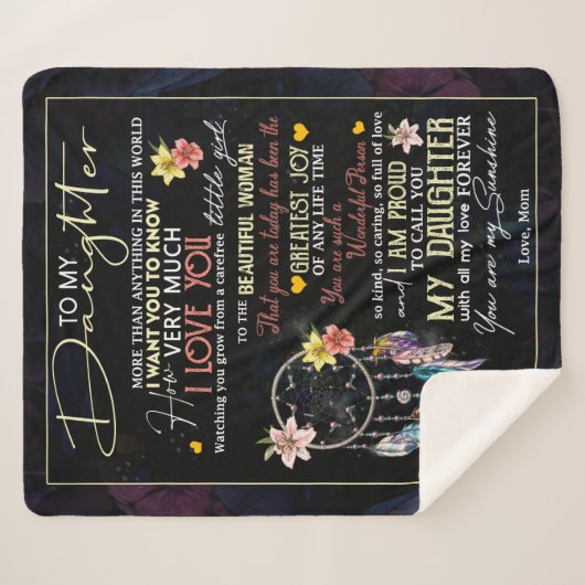 Personalisiert für meine Tochter Liebe aus der Mam Sherpadecke (Vorderseite (Horizontal))