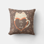 Personalisiert für Paare Niedlich Katze Valentinst Kissen (Vorderseite)