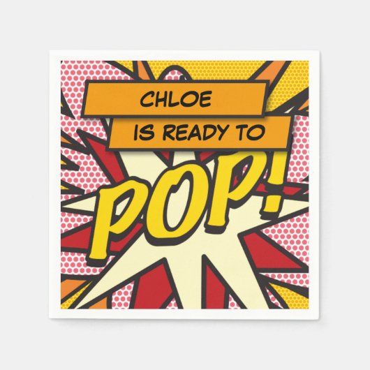 Personalisiert für POP Spaß Moderne Babydusche Serviette (Vorderseite)