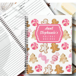 Personalisiert für Tante Holiday Baking Pink Rezep Notizblock
