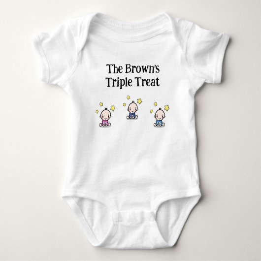 personalisiert für Triplets, Triplets-Geschenkidee Baby Strampler (Vorderseite)