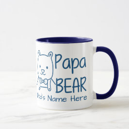 Personalisiert für Vater Blue Papa Bear zweiseitig Tasse