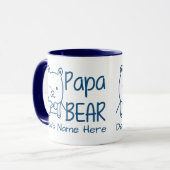 Personalisiert für Vater Blue Papa Bear zweiseitig Tasse (Vorderseite Links)