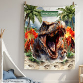 Personalisiert Furious Dinosaur Blanket Individuel Fleecedecke
