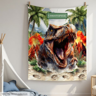 Personalisiert Furious Dinosaur Blanket Individuel Fleecedecke
