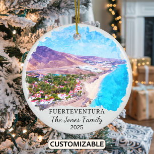 Personalisiert Fürteventura Ornament, Spanien Keramik Ornament