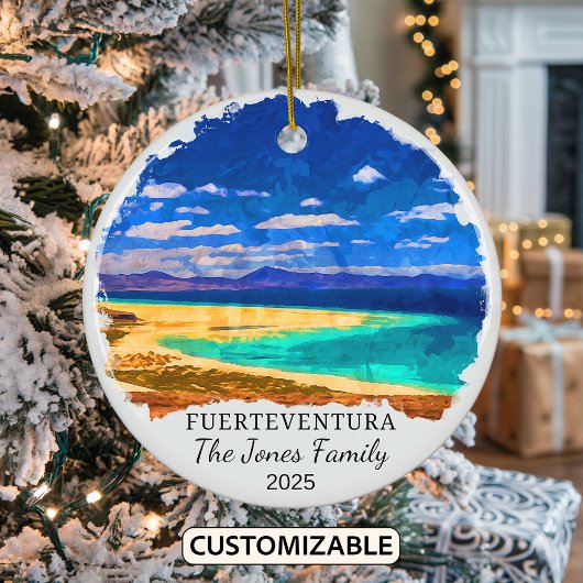 Personalisiert Fürteventura Ornament, Spanien Keramik Ornament