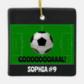 Personalisiert Fußball/Futbol GOAL! Name Team Numm Keramikornament (Vorderseite)