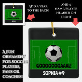 Personalisiert Fußball/Futbol GOAL! Name Team Numm Keramikornament
