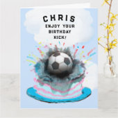 Personalisiert-Fußball-Geburtstagskarte Karte (Gelbe Blume)