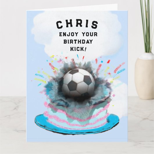 Personalisiert-Fußball-Geburtstagskarte Karte (Vorderseite)