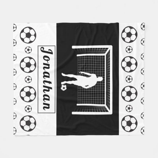 Personalisiert Fußball Goalie Goalkeeper Football Fleecedecke (Vorderseite (Horizontal))