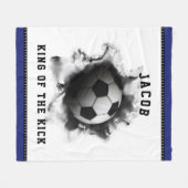 Personalisiert-Fußball-Spielerflocken Fleecedecke (Vorderseite (Horizontal))