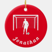 Personalisiert Fußball-Torwart Keramik Ornament (Hinten)