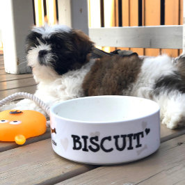 Personalisiert Fütternd Modern Pup Icon Dog Bowl Napf