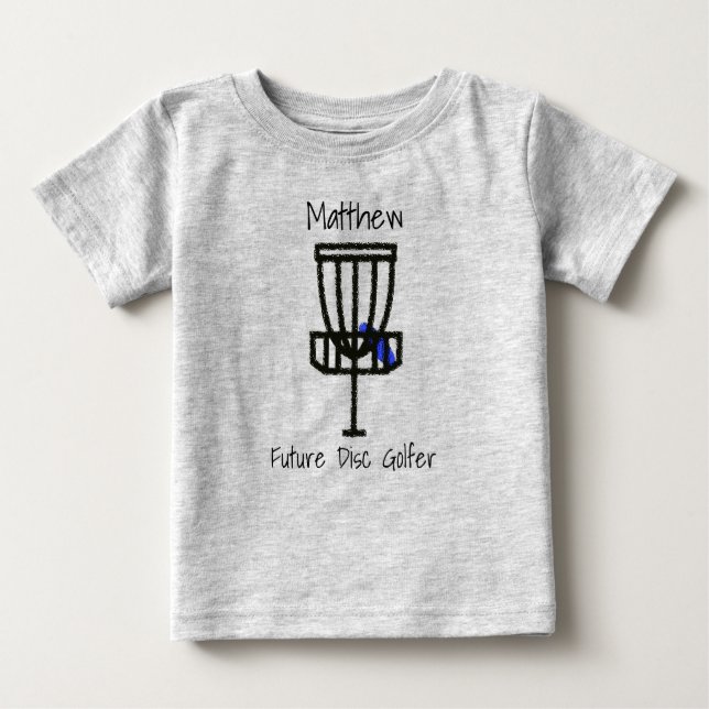 Personalisiert Future Disk Golfer Baby Baby T-shirt (Vorderseite)
