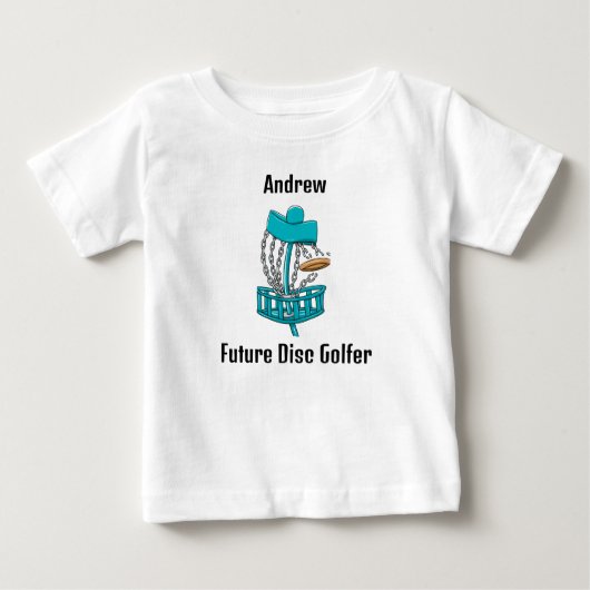 Personalisiert Future Disk Golfer Baby T-shirt (Vorderseite)
