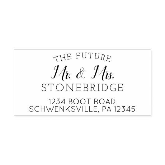 Personalisiert Future Mr. & Mrs. Address Permastempel (Design)