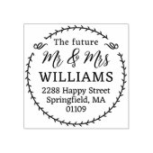 Personalisiert Future Mr. & Mrs. Round Rücksendead Gummistempel (Prägung)