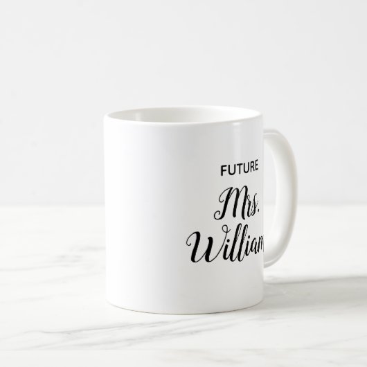 Personalisiert Future Mrs. Gift for Bride New Fian Kaffeetasse (VorderseiteRechts)
