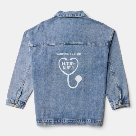 Personalisiert Future Nurse Stethoscope Jeansjacke (Rückseite)