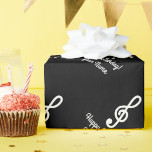 Personalisiert G Clef Treble Musiknote Geburtstag Geschenkpapier