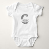 Personalisiert G Initial Silver Monogram Ihr Name Baby Strampler (Vorderseite)