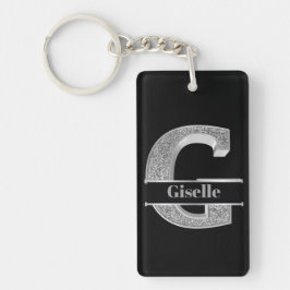 Personalisiert G Initial Silver Monogram Ihr Name Schlüsselanhänger