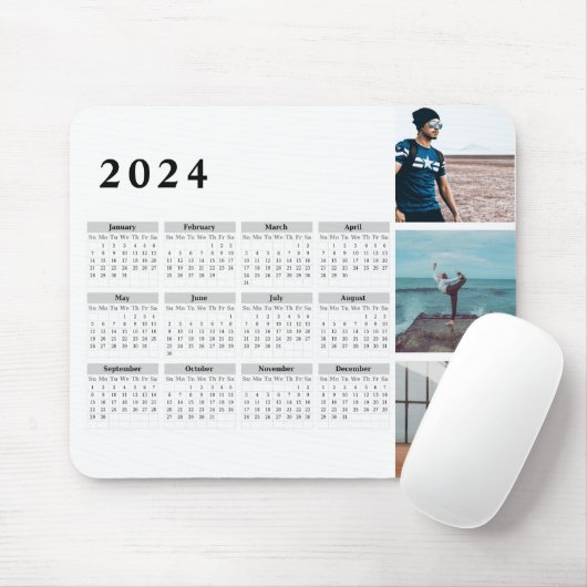 Personalisiert Gallery 2024 Kalender, Bold Mousepad (Mit Mouse)