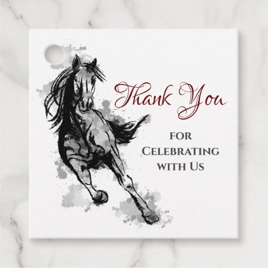 Personalisiert Galloping Pferd Geburtstag Vielen D Geschenkanhänger (Vorderseite)