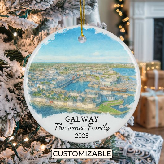 Personalisiert Galway Ornament, Irland Keramik Ornament