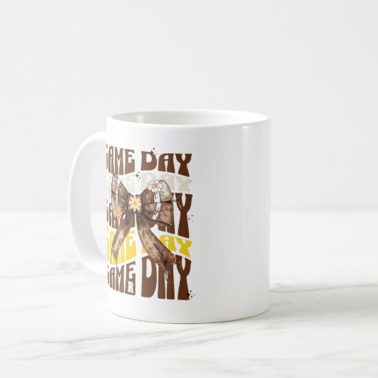 Personalisiert Gameday Mama Football Lover Kaffeetasse (Vorderseite Links)