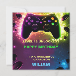 Personalisiert Gamer Birthday Card Feiertagskarte