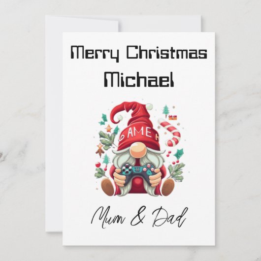 Personalisiert Gamer Weihnachtskarte Feiertagskarte (Vorderseite)