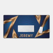 Personalisiert Gamers Blue Copper Abstrakt Schreibtischunterlage (Tastatur & Maus)