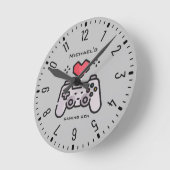 Personalisiert GAMING DEN Gamers Runde Wanduhr (Winkel)