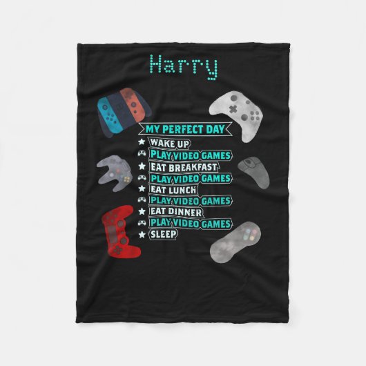 Personalisiert Gaming perfekt Tag mit Controller Fleecedecke (Vorderseite)