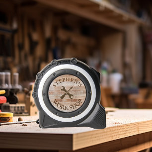 Personalisiert Garage Work Shop Holzaussehen Maßband