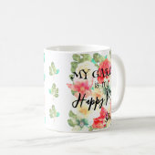 Personalisiert Garden Happy Place Blumenziffer Kaffeetasse (VorderseiteRechts)
