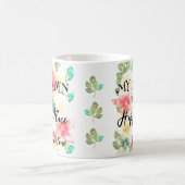 Personalisiert Garden Happy Place Blumenziffer Kaffeetasse (Mittel)