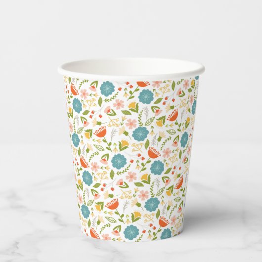 Personalisiert Garden Party Blumenpapier Cup Pappbecher (Rückseite)